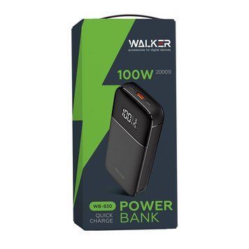 Power Bank WALKER WB-830 20000mAh 100W black  WALKER WB-830  фото